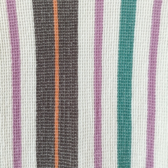 Free People Endless Summer Soleil Time Striped Waffle Knit Boxy Henley Polo XS - Picture 6 of 11